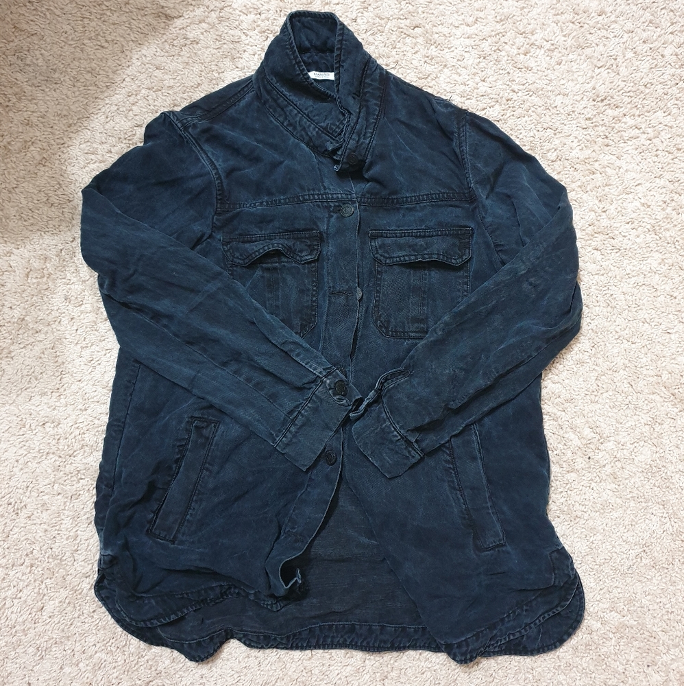 Mango navy military style cargo jacket
